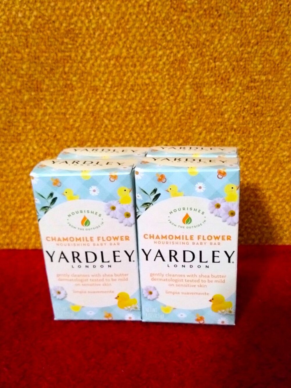 Yardley London Chamomile Flower Soap Bar 4-Pack Bundle